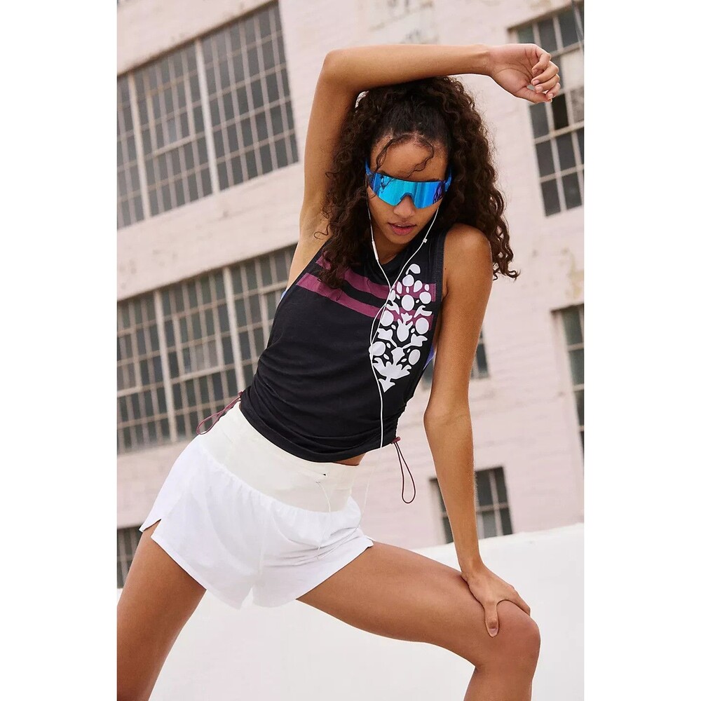 Free People fp movement Tempo Sport Mode Logo Muscle Tee Tank Black Large